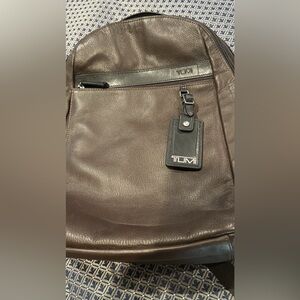 Tumi leather laptop backpack